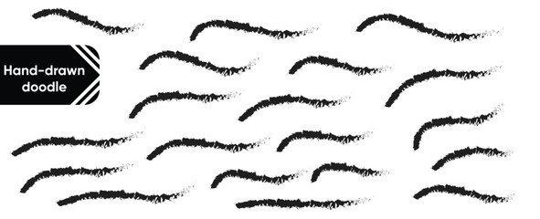 Hand drawn doodle Set Black Paint Stock Vector and illustrator