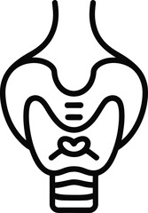Minimalist Thyroid Icon Line Art Vector Illustration for Medical and Health Design