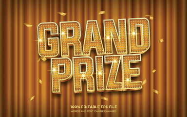 Grand Prize 3D Editable text style effect	
