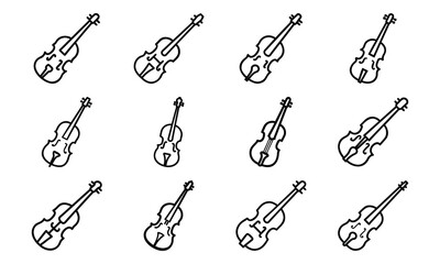 Creative Education and Art Icons Collection – Line Art Set Featuring Music, Theatre, Science, Painting, and Learning Tools for Schools and Online Education Design