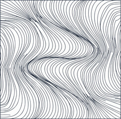 Abstract flowing lines creating a dynamic and visually intriguing pattern on a white background.