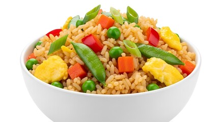 Bowl of fried rice with vegetables and egg