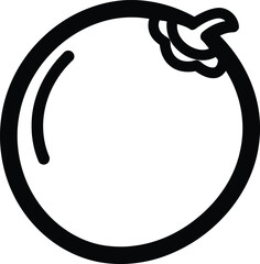 A simple orange illustration, capturing the essence of citrus fruit with its round shape for simple coloring book