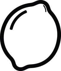 Illustration of a lemon with a simple design, , perfect for various creative projects for simple coloring book