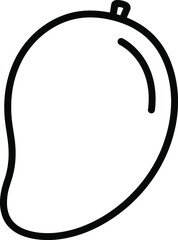 A single mango, showcasing its smooth shape and tropical essence in a minimalist style for simple coloring book