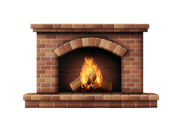 Elegant brick fireplace mantel with a cozy fire burning brightly, perfect for creating warmth and ambiance in any room setting