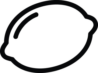 Illustration of a lemon, showcasing its oval shape and smooth, textured surface for simple coloring book
