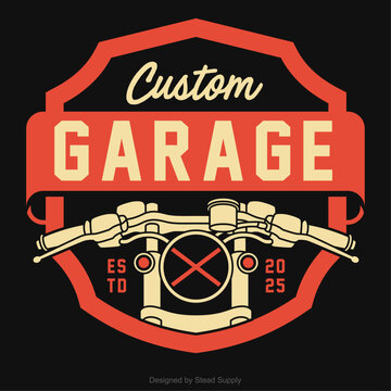 CAFE RACER CUSTOM GARAGE BADGE LOGO DESIGN