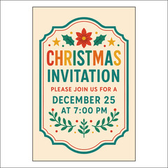Christmas Invitation Label Design 