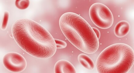 High-Resolution Digital Illustration of Red Blood Cells in Circulating Bloodstream for Medical and Biological Applications
