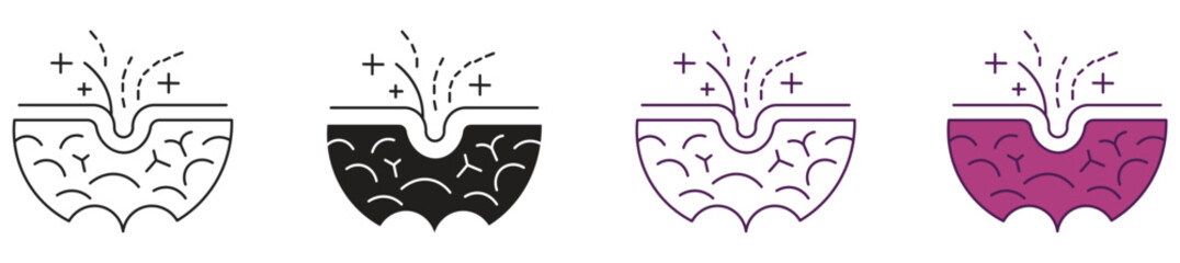 Skin healing icon set, vector illustration.