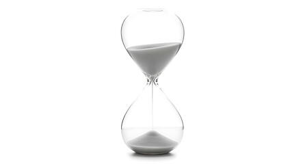 Hourglass with white sand