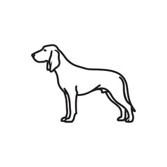 Plott hound outline vector flat illustration