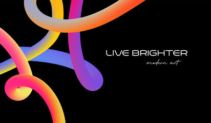 Curved 3D color lines forming a sharp gradient wave ideal for minimal, modern posters