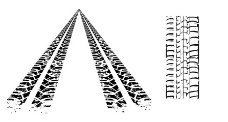  illustration of a tire track