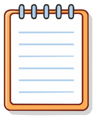 Open spiral bound notepad with lined pages for writing notes and lists