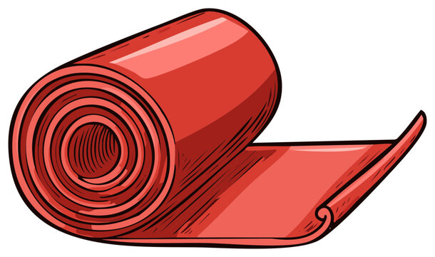 Illustration of a Rolled Exercise Mat for Fitness and Health Activities