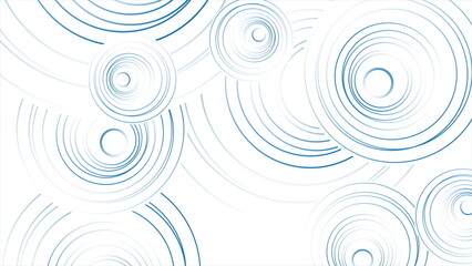 Blue linear circles abstract geometric tech background