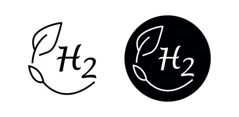 Original name(s): Hydrogen gas icon. H₂ icon. hydrogen energy logo with eco, fuel, renewable, alternative, zero emission, chemical clean energy symbol. png and vector