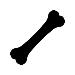 Fototapeta premium Black bone silhouette isolated on white for design element Vector, illustration