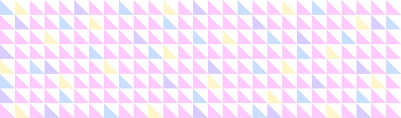 Abstract colorful background with geometric simple shapes. Pattern. White, pink, purple, blue and yellow light color. Mosaic wallpaper. Element for decoration, cover and design. Vector illustration.