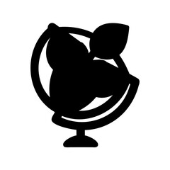 Sustainable earth globe with leaves ecology nature icon Vector, illustration