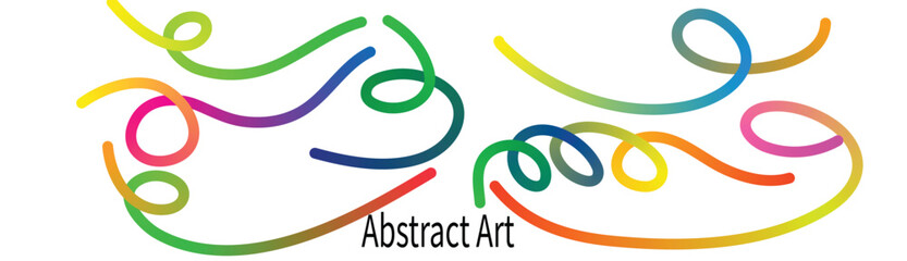 Vibrant and dynamic abstract illustration featuring colorful swirling lines and energetic decorative elements, perfect for modern design projects or digital backdrops