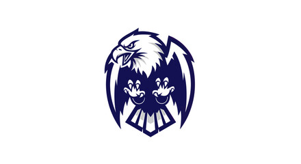 Stylized eagle logo on white background for branding and design