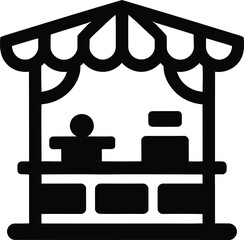 Open Market Kiosk Graphic – Simple Vector for Business Use
