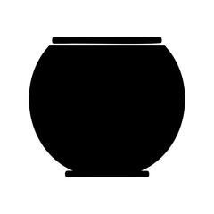 Simple fishbowl silhouette vector graphic design element Vector, illustration
