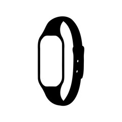 Black fitness tracker silhouette isolated on white background Vector, illustration