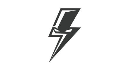 Stylized electric lightning bolt symbol on white background