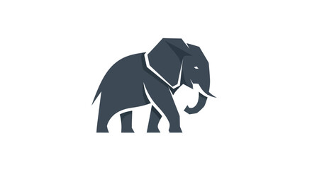 Stylized elephant illustration on white background for commercial use