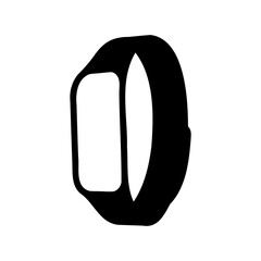 Fitness tracker wearable technology silhouette vector icon Vector, illustration