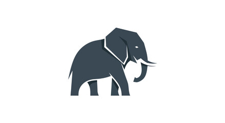 Stylized elephant illustration on white background vector graphic design