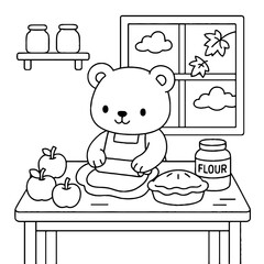 autumn harvest playful kids coloring page