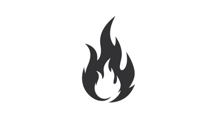 Stylized fire flame silhouette against white background graphic design element