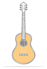 Obraz premium Hand-Drawn Illustration of a Ukulele, Musical Instrument, Stringed Instrument