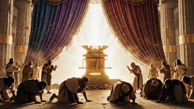 In a grand temple, warriors confront dark forces as a powerful light radiates from the sacred altar. Tension escalates as ancient magic awakens, shaping fate in an epic show of strength.