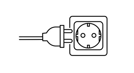 A power plug is about to be inserted into an electrical socket.