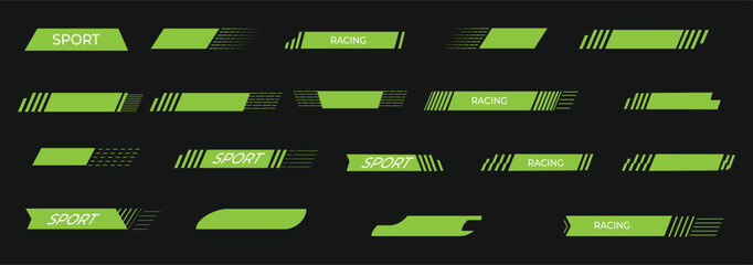 Versatile abstract lower third graphic elements in energetic green, ideal for digital media and dynamic streaming content projects