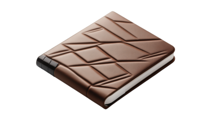 Elegant Leather Notebook on Transparent Background