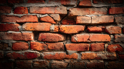 Distressed Red Brick Wall