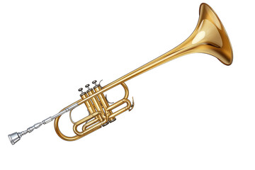 Trombone showcased on a transparent background suitable for musical themes and creative design projects