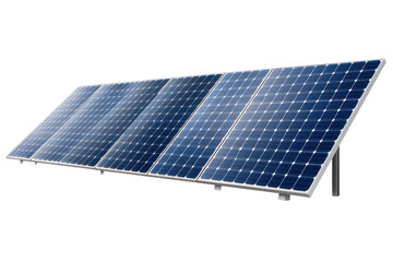 Solar panels reflect sunlight efficiently in a clean energy installation under a blue sky in a rural setting