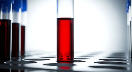Vortex of Crimson Liquid in a Scientific Test Tube Set Against a Modern Lab Background
