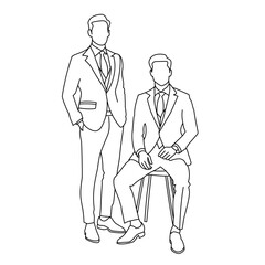 outline of two men