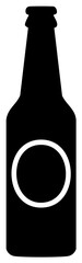 Silhouette of a beer bottle with a label outline