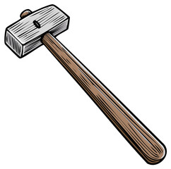 Hand drawn illustration of a sledgehammer isolated on a white background