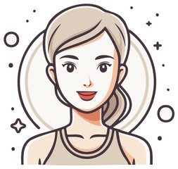 Smiling Young Woman Portrait with Subtle Sparkle Accents in Light Tones